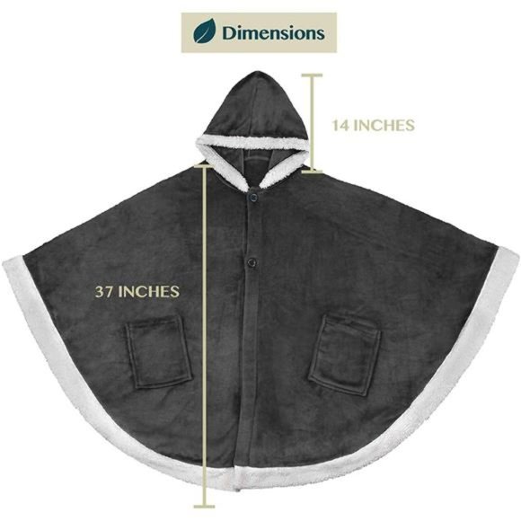 Angel Wrap Hooded Blanket,Wearable Blanket Women,Cozy PonchoWrap Throw for Adult - Picture 3 of 7